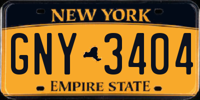 NY license plate GNY3404