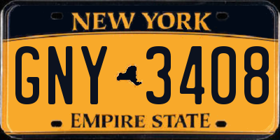 NY license plate GNY3408