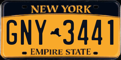 NY license plate GNY3441