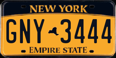 NY license plate GNY3444