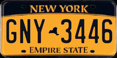 NY license plate GNY3446