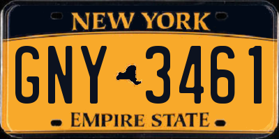 NY license plate GNY3461