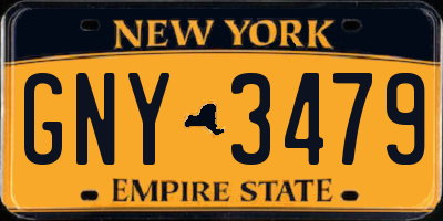 NY license plate GNY3479