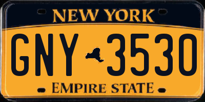 NY license plate GNY3530