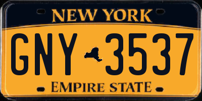NY license plate GNY3537