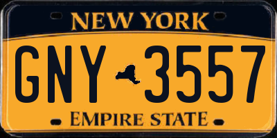 NY license plate GNY3557
