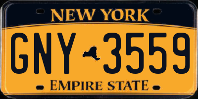 NY license plate GNY3559