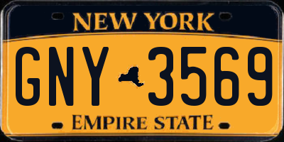 NY license plate GNY3569