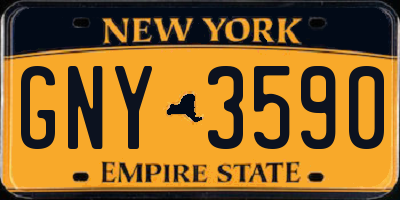 NY license plate GNY3590
