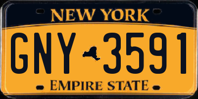 NY license plate GNY3591