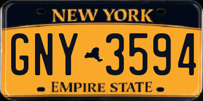 NY license plate GNY3594