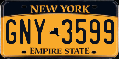 NY license plate GNY3599