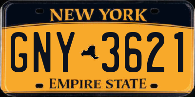 NY license plate GNY3621