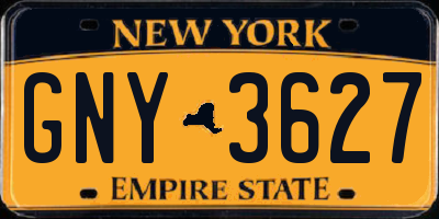 NY license plate GNY3627