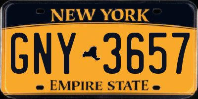 NY license plate GNY3657
