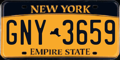 NY license plate GNY3659