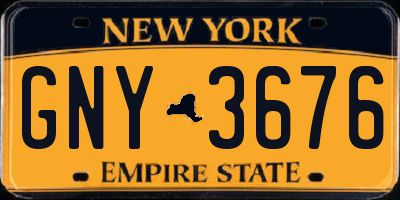 NY license plate GNY3676