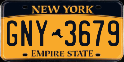 NY license plate GNY3679