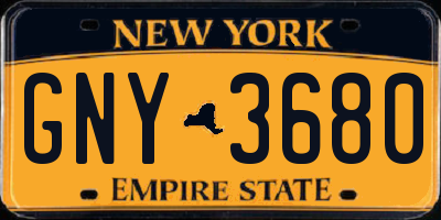 NY license plate GNY3680