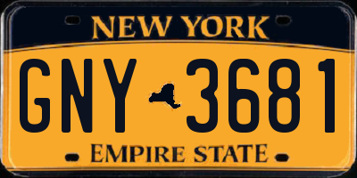 NY license plate GNY3681