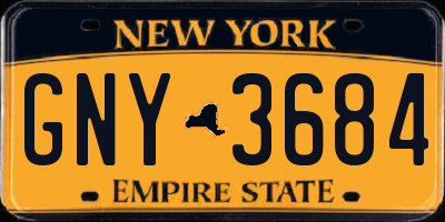 NY license plate GNY3684