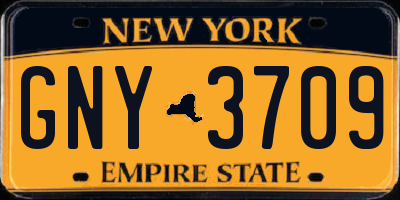 NY license plate GNY3709