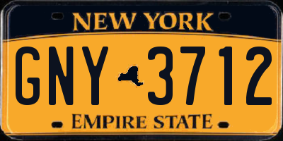 NY license plate GNY3712