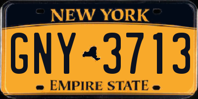 NY license plate GNY3713