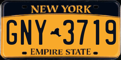 NY license plate GNY3719
