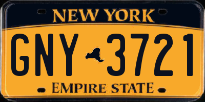 NY license plate GNY3721