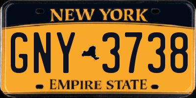 NY license plate GNY3738