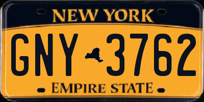 NY license plate GNY3762