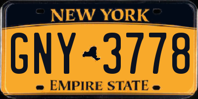 NY license plate GNY3778