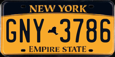 NY license plate GNY3786