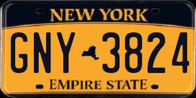 NY license plate GNY3824