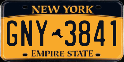 NY license plate GNY3841