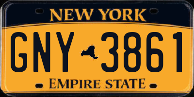 NY license plate GNY3861