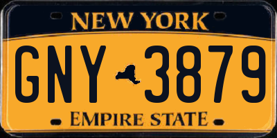 NY license plate GNY3879