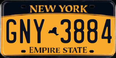 NY license plate GNY3884