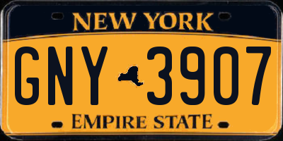 NY license plate GNY3907