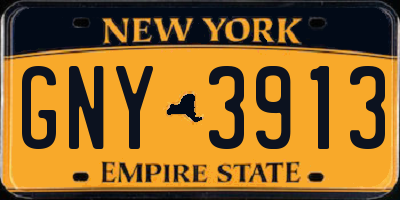 NY license plate GNY3913