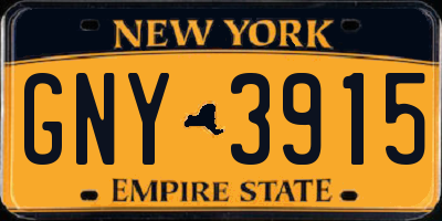 NY license plate GNY3915