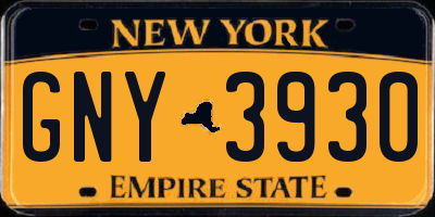 NY license plate GNY3930