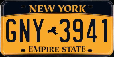 NY license plate GNY3941