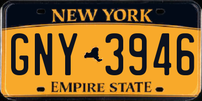 NY license plate GNY3946