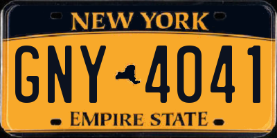 NY license plate GNY4041