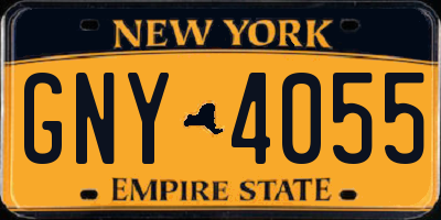 NY license plate GNY4055