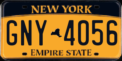NY license plate GNY4056