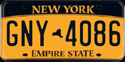NY license plate GNY4086
