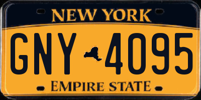 NY license plate GNY4095